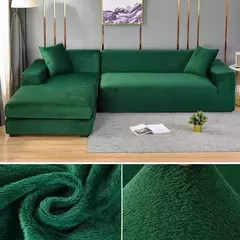 Tampa de veludo grosso do sofá para a sala de estar, tampa elástica, sofá de canto em forma L, estiramento, 1,2, 3,4 Seater