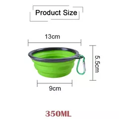 Suprimentos de alimentação para cães, tigela dobrável de silicone portátil, recipiente de água para cachorros com mosquetão, tigela dobrável para gatos, acessórios para viagem para animais de estimação na internet