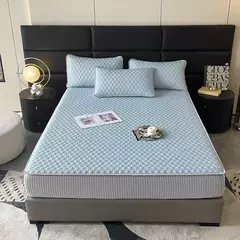 Esteira refrigerando natural do látex para a cama, sentimento fresco macio, folha cabida e fronha, tampa do colchão, esteiras do verão da categoria A - loja online