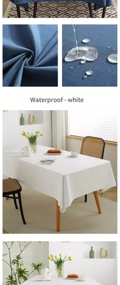 Imagem do Tela resistente, moderna e simples e engrossada do linho do algodão do óleo impermeável da toalha de mesa de chá, cor sólida