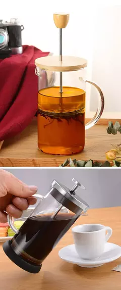 Imagem do Cafeteira de vidro de aço inoxidável, French Press Coffee Potes, Hand Brewing Coffee Pot, Chá Brewing, Milk Pot para casa, 350-1000ml