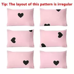 Em forma de coração Pattern Set Folha equipada, Capa de cama impressa, cama do quarto, simples moderno, fosco, 3 pcs - Wolf Magazine
