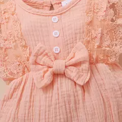 0-18 meses do bebê recém-nascido menina liso macio bodysuit laço queimado manga verão macacão com bandana da criança roupas da menina do bebê na internet
