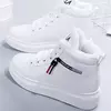 Botas de pelúcia quente PU para mulheres, sapatos de inverno, apartamentos, rendas, botas de neve curtas, senhoras, 2022