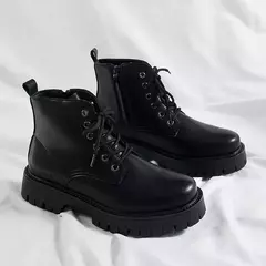 Botas de couro antiderrapante masculinas, dedo do pé redondo impermeável, calçado casual com cordões, sola grossa e sapatos altos confortáveis - Wolf Magazine