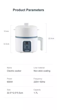 Fogão de arroz elétrico para casa, camada simples e dupla, antiaderente, multicooker mecânico, panela vaporizada inteligente, 1,2 l, 220V