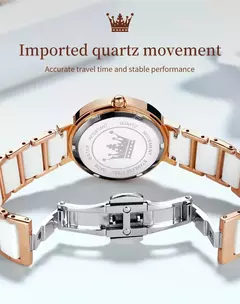 OLEVS-Moda Feminina Relógio Elegante, Movimento Japonês, Pulseira Cerâmica, Pulseira Feminina de Luxo, Relógios Quartzo, Presentes na internet