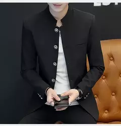 Imagem do Jaqueta de negócios estilo chinês masculina, terno fino, casual, high-end, simples, elegante moda, festa, compras, cavalheiro, alta qualidade, 2022