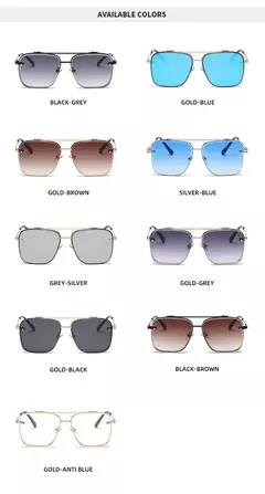 Óculos de sol piloto quadrado masculino e feminino Flight Seven Rock, estilo Mach 6, gradiente, design de luxo, moda, 2022