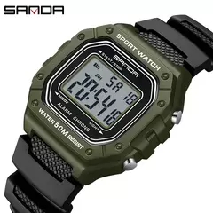 SANDA-Militar Masculino Resistente à Água Relógios Esportivos, Big Dial LED Digital Relógios de Pulso, cronômetros para Masculino, Exército, Moda, 2156 - comprar online