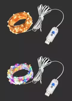 Led silver Wire Fairy Lights USB Powered LED String Lights Garland à prova d'água ao ar livre para Natal Party Wedding DIY Decoração - Wolf Magazine
