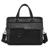 Bolsa de ombro de couro masculina, pasta para laptop, mensageiro, carteira de negócios, marca de luxo, pasta para documento A4
