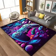 Tapete 3D Gamer Controller Area, Tapetes Grandes para Sala de Estar, Quarto, Coz na internet