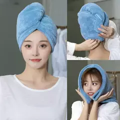 Toalha de cabelo comprido de secagem rápida para mulheres, boné de banho macio com microfibra, chapéu de banho - comprar online