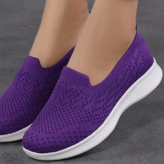 2024 Mulheres Marca Sapatos Baixos Leve Slip On Macio Diário Casual Sneakers Respirável Macio Stretch Sapatos Esportivos na internet