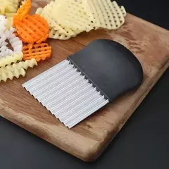 Fatiador de batatas em aço inoxidável, Faca de cozinha, Cortador de massa, Legumes, Fruit Crinkle, Chopper ondulado, French Fry Maker Tools, Gadget na internet