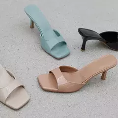 Sapato feminino de salto fino em toe quadrado, chinelos casuais femininos, tendência sexy, tamanho grande, novo, verão - comprar online