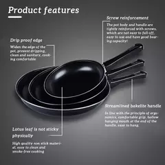 Mini frigideira antiaderente grossa, Fritadeira Flat Iron Pancake and Egg, Panelas de cozinha, 20 cm, 25 cm, 30cm na internet