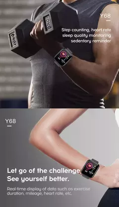 Y68 Esporte Bluetooth Relógio Inteligente, Tela Colorida, Pulseira De Fitness À Prova D' Água, Pressão Arterial, Freqüência Cardíaca, Monitor De Sono, D20 - Wolf Magazine