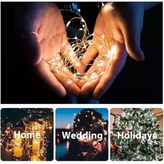 USB LED String Lights para Decoração de Natal Luzes de fadas impermeáveis Fio de cobre, Guirlanda de luz, Festa de casamento, 10 m, 20 m, 30m - loja online