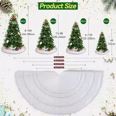 Saia de árvore de natal 48/78/90/122cm, presente de natal, saia de árvore de pele sintética branca para festa de feriado, cerimônia, decorações de árvore de natal - loja online