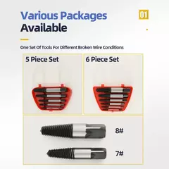 Tooleye 5/6 pçs extrator de parafuso broca conjunto danificado parafusos removedor extrator ferramentas para trabalhar madeira parafuso quebrado extrator de tubulação de água - loja online