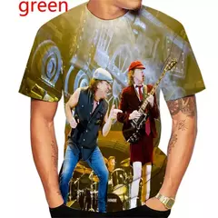 T-shirt com decote em metal masculino, roupa de criança, tops casuais, AC, DC, impressão 3D, meninos, meninas, moda, verão, novo, 2022 - comprar online
