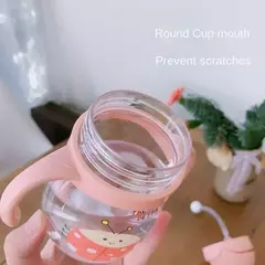Mamadeiras com bola de gravidade de palha, copo, mamadeira de calibre largo, crianças bebendo leite e água, dupla utilização, 350ml
