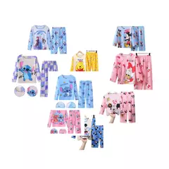 Imagem do Conjunto de pijamas de manga comprida infantil, Winnie the Pooh Desenhos animados, Mickey e Minnie, menino e menina
