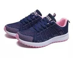 Mulheres sapatos casuais moda respirável andando malha sapatos planos tênis feminino 2021 ginásio sapatos vulcanizados branco calçado feminino - Wolf Magazine