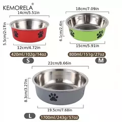 Tigela antiderrapante para cães, grande, médio e pequeno, gatos e cães, água potável, alimentação para animais de estimação, aço inoxidável, tigela de comida para animais de estimação - loja online