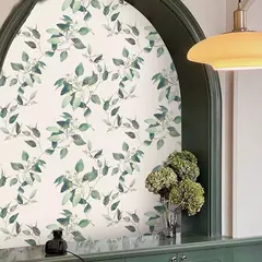 Imagem do Peel and Stick Flower Wallpaper, rolo auto-adesivo, impermeável, papel de contato removível, cinza floral, móveis, mesa, renovar decoração