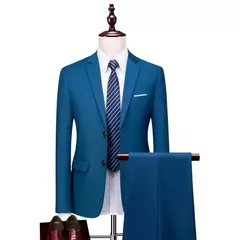 (Jaqueta + Calças) Últimas Homens Terno Set Blazers Formais Slim Fit Negócios Smoking 2 Pcs Terno Do Noivo Vestido de Noiva Homem Terno S-6XL na internet