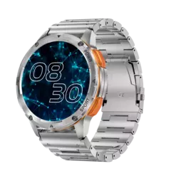 Smartwatch amoled AK59 com bateria grande para senhoras, pulseira de metal de borracha, relógio esportivo, BT Call 400mAh, moda luxuosa