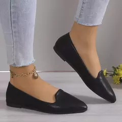 Mocassins deslizantes respiráveis para mulheres, sapatilhas rasas de balé elástico, fundo macio, sapatos de barco com dedo apontado, tamanho grande, 43, moda, 2024 - Wolf Magazine