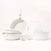 Destacável Kitchen Cookware Set, punho branco, se, 9 peças