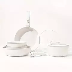 Destacável Kitchen Cookware Set, punho branco, se, 9 peças na internet