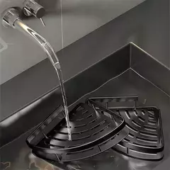 Prateleira do banheiro liga de alumínio shampoo rack organizador armazenamento maquiagem prateleira do chuveiro acessórios do banheiro sem broca prateleira canto parede na internet