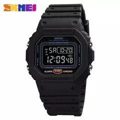 SKMEI-Relógios de pulso militares impermeáveis para homens, 1628 relógio esportivo, display LED, relógio masculino, contagem regressiva digital, 1988 na internet