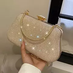Saco de noite luxuoso para mulheres, alto design, banquete de festa, saco de glitter para senhoras, embreagem do casamento, bolsa de ombro, bolsa de corrente, marca - loja online