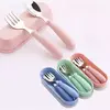 Talheres portáteis de aço inoxidável para crianças, Spoon Forks Box Utensílios de alimentação do bebê Conjunto de talheres para bebês, 3pcs