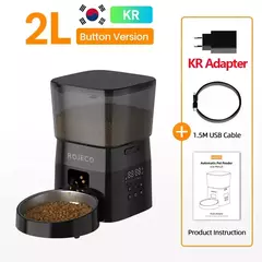 Rojoeco alimentador automático para animais de estimação, versão com botão, dispensador automático de comida para gatos, acessórios, controle inteligente, alimentador para animais de estimação para gatos, cães, alimentos secos na internet