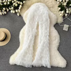 SINGREINY-Calças femininas de malha longa, calças vintage flare pura, em camadas, cintura alta, moda americana, streetwear, Y2K, 2024 - comprar online