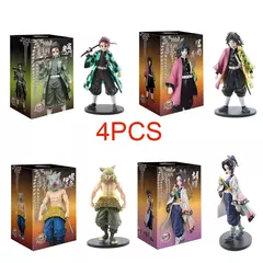 Anime demônio slayer figura kamado tanjirou nezuko figuras de ação pvc modelo brinquedos zenitsu estatueta inosuke kimetsu não yaiba figura