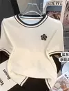 T-shirt fina de manga curta feminina, camisa com gola redonda, blusa elegante, solta, elegante, nova, verão