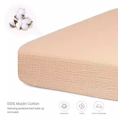 Conjunto de cama de algodão para bebê recém-nascido, cor lisa, musselina, berço cabido folha, lençol berço - loja online