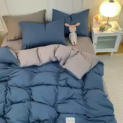 Yanyangtian rendas 4-piece conjunto de cama folha colcha capa fronha linho para a família crianças quarto sala estar conjunto 4 pçs - loja online