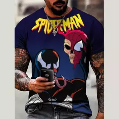 Camiseta masculina de manga curta de super-herói Marvel, top estampado em 3D, Tom e Hardy, festa masculina, verão - loja online