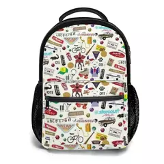 Stranger Things High Capacity Waterproof Mochila Universitária para Meninas, Mochilas Escolares Laptop na Moda, Nova Moda, 17";;VERDADEIRO;;"Background color na internet