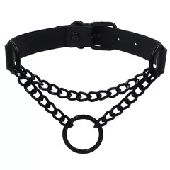 Harajuku punk rock gótico gargantilha colar feminino sexy couro do plutônio coração bloqueio chave pico colar chocker gótico cosplay acessórios - loja online